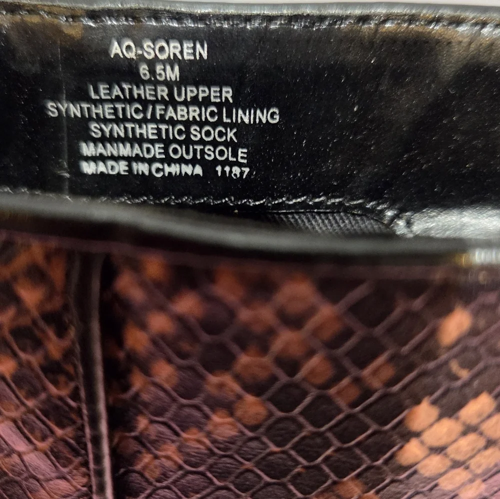 Aqua Women's Soren Brown Leather Block Heel Ankle Boot, Size 6.5 - Picture 9 of 11